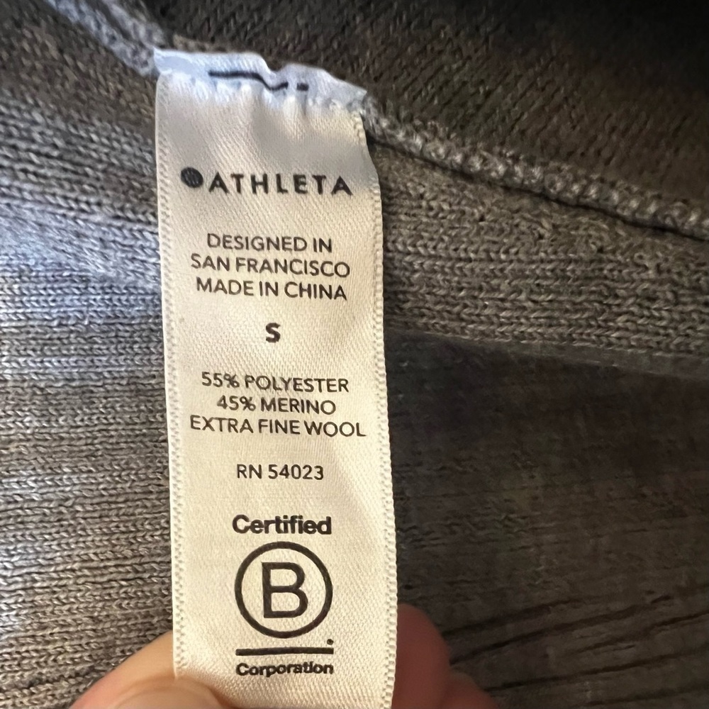 Athleta Gray Solstice Wrap Sweater Wool Blend, Small - Picture 5 of 6